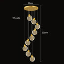Axyaa Crystal Chandelier Stair Pendant Living Room Interior Lighting