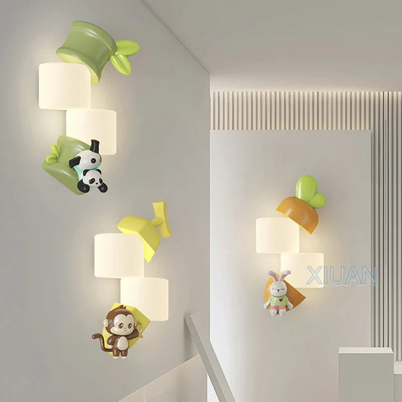 Axyaa Cute Animal Nursery Wall Lamp for Kids Room Décor