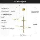 Axyaa Tube Chandeliers Light - Indoor Art Linear Pendant Lights for Home Decoration