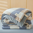 Axyaa Plaid Striped 100% Cotton Comforter Blanket for Warmth & Comfort