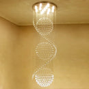 Axyaa Modern Crystal Spiral Chandelier, Luxury Rain Drop Flush Mount Ceiling Light for High Ceilings