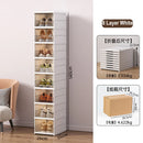 Axyaa Stackable Shoe Organizer Cabinet Drop Front Plastic Foldable Shoe Storage Box