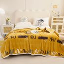 Axyaa Nordic Flower Print Plush Flannel Blanket, Soft Throw for Sofa Couch Bed