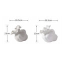 Axyaa White Ceramic Irregular Flower Vase, Hand-made Ornaments for Floral Arrangements