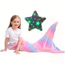 Axyaa Glowing Mermaid Tail Blanket: Plush Wearable Blanket for Teen Girls, Unicorn Sleeping Bag