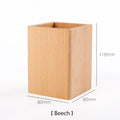 Axyaa Solid Wood Desk Pen Holder - Japanese Style Office Stationery Gift