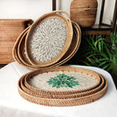 Axya Handwoven Rattan Basket: Home Tableware Organizer & Snack Platter