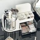 Axyaa 360° Rotating Makeup Organizer with Drawer, Vanity Jewelry Box and Brush Holder