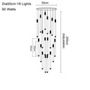 Luxury Home Decor Axyaa LED Chandelier, Round Gold/Black/Silver Lighting Fixture for Staircase & Bedroom