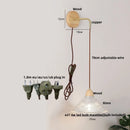 Axyaa Glass LED Wall Light Fixture with Pull Chain Switch