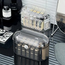 Axyaa Lipstick Holder Organizer with Lid: Clear 20-Space Makeup Storage Stand