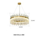 Axyaa Modern Glass LED Pendant Chandelier for Dining Room with Dimmable Metal Suspension