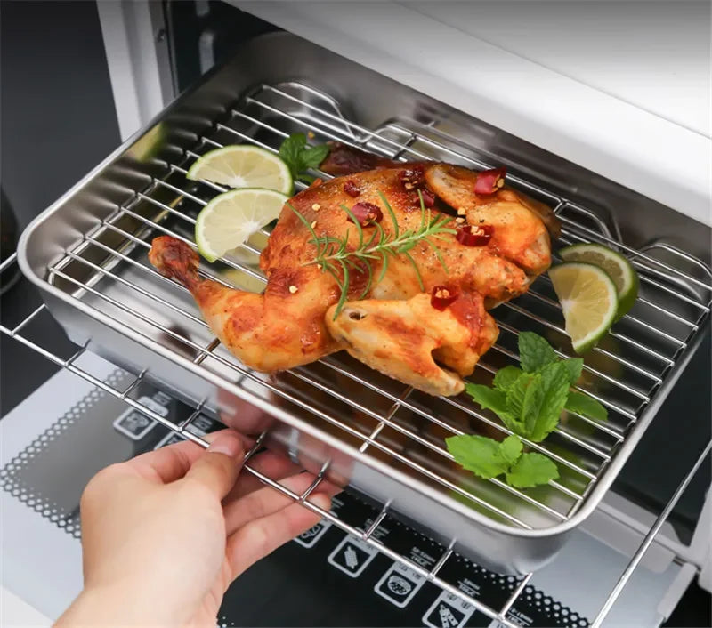 Axya 304 Stainless Steel Baking Tray with Removable Cooling Rack