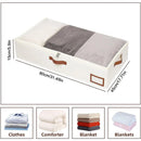 Axyaa Foldable Under Bed Storage Bag Beige Large Capacity Clear Window Handles