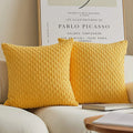 Axyaa Fluffy Corduroy Cushion Cover - Nordic Orange Throw Pillow for Home Decor