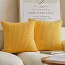 Axyaa Fluffy Corduroy Cushion Cover - Nordic Orange Throw Pillow for Home Decor