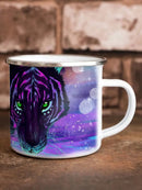Axyaa Winter Tiger Mother & Cubs Enamel Camping Mug - 12oz Home Tea Cup