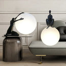 Axyaa Spherical Moon Desk Lamp - Nordic Design, Dimmable LED Light for Living Room