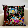 Axyaa Scenic Illustration Cushion Cover 45x45cm for Home Art Decoration