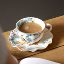 Axyaa Nordic High-value Bird Coffee Cup Saucer Set - Hand-painted Gold Ceramic Mug