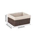Axyaa Handwoven Storage Basket with Lid - Rectangular Organizer for Home and Closet