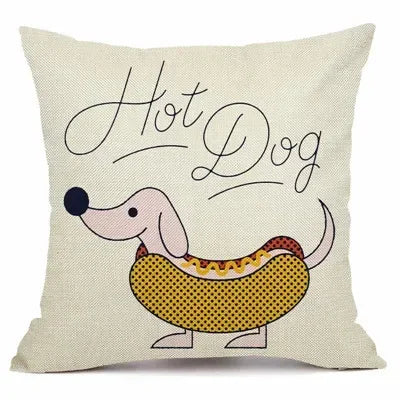 Axyaa Christmas Sausage Style Cushion Cover | Festive Dog Decorative Pillow Cover 45x45cm