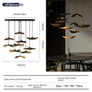 Axyaa Solid Wood Japanese Wabi-sabi Chandelier with LED for Tea Room, Restaurant, or Staircase