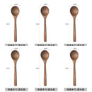 Axyaa Long Handle Wooden Soup Spoon Set of 6