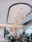 Axyaa Modern Brass Ginkgo Leaf Branch Chandelier for Dining Room & Living Space