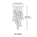 Axyaa Gold Glass Square LED Pendant Lightoom Lighting
