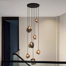 Axyaa Nordic LED Chandelier Modern Irregular Lampshade Living Room Decor