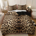 Axyaa Leopard Print Duvet Set: 1 Duvet + 2 Pillowcases for High-Definition Home Decor