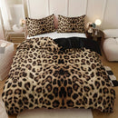Axyaa Leopard Print Duvet Set: 1 Duvet + 2 Pillowcases for High-Definition Home Decor