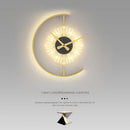 Axyaa Minimalist LED Wall Lamp with Clock for Home Indoor Lighting
