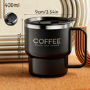 Axyaa Double Wall Stainless Steel Coffee Cup with Handle - Leak-proof Insulated Mug