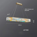 Axyaa Crystal Chandelier Enamel Bar Counter Light Stainless Steel Luxury Staircase Duplex Villa