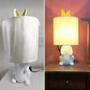 Axyaa Modern Rabbit Shade Table Lamp LED Night Light Fixture Fabric Lampshade