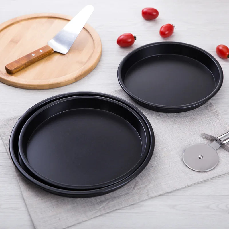 Axyaa 8/10 Inch Non-Stick Pizza Pan - Round Baking Tray and Cooking Sheet
