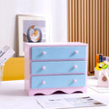 Axyaa Pink Wood 3 Drawer Makeup Organizer for Cute Bedroom Decor