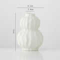 Axyaa White Ceramic Calabash Vase for Room Decoration and Floral Arrangement