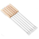 Axyaa Stainless Steel Wooden Handle Fruit Cake Cheese Hot Pot Fork