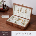 Axyaa Black Walnut Jewelry Box | Solid Wood Retro Storage | Handcrafted Organizer