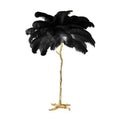 Axyaa Ostrich Feather Nordic Floor Lamp Gold Resin Tripot Luminaire