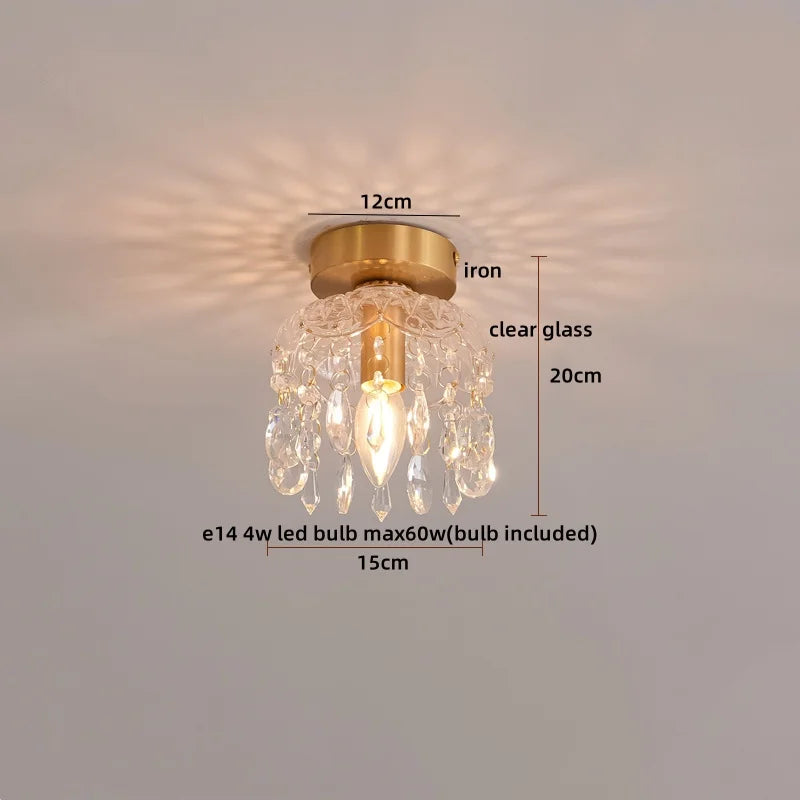 Axyaa Crystal LED Ceiling Lamp Modern Luxury Chandelier for Living Room & Hallway