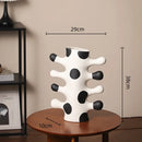 Axyaa Polka Dot Geometric Ceramic Vase Irregular Handmade Flowerpot Home Decoration