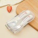 Axyaa Kids Cutlery Set: Stainless Steel Fork Spoon Chopstick Box Set