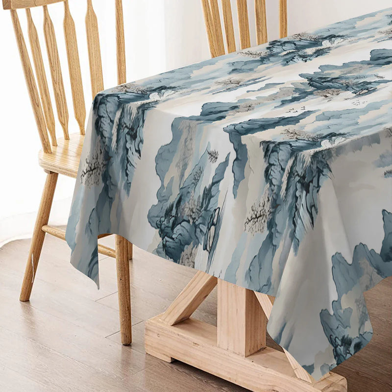 Axyaa Mountain Breeze Tablecloth: Elegant, Waterproof, & Stain Resistant Home Decor
