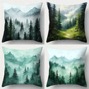 Axyaa Deep Mountain Morning 4pcs Sofa Pillow Case Set, 45x45cm, Home Decor