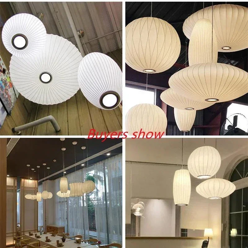 Axyaa Silk Japanese Pendant Lamp for Home Decor and Lighting