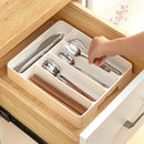 Axyaa Kitchen Cutlery Organizer Drawer Tray Divider - Easy Clean, 5 Compartments